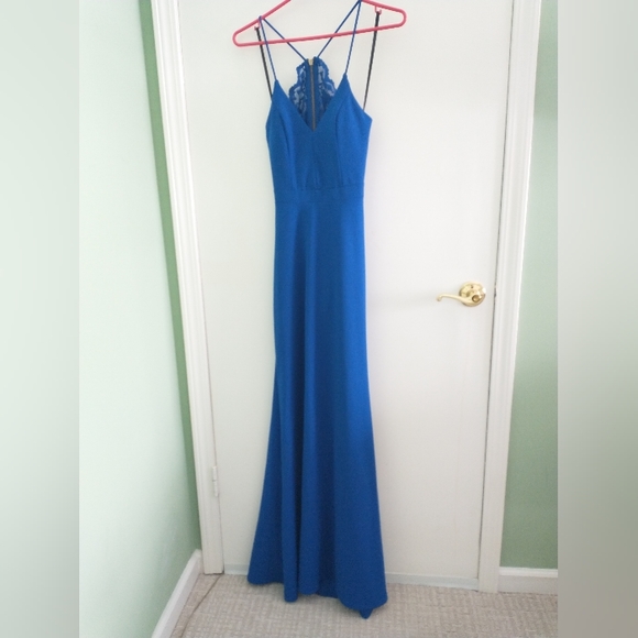 Women's B darlin royal sleeveless long dress - Picture 8 of 12